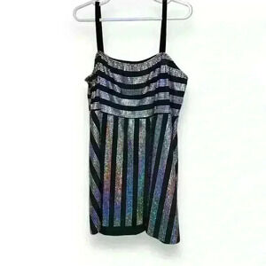 Dance Lyrical Jazz Tap Costume Size Large Adult Silver and Black